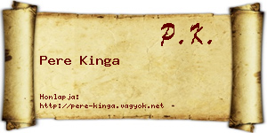 Pere Kinga névjegykártya